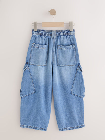 Dsiney Kidz - Mid Blue Denim Cargo Barrel Jeans (3-16yrs) image 6