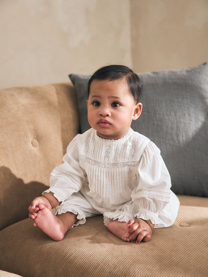 Dsiney Kidz - White Woven Lace Top and Trousers Baby 2 Piece Set (0mths-2yrs) image 1
