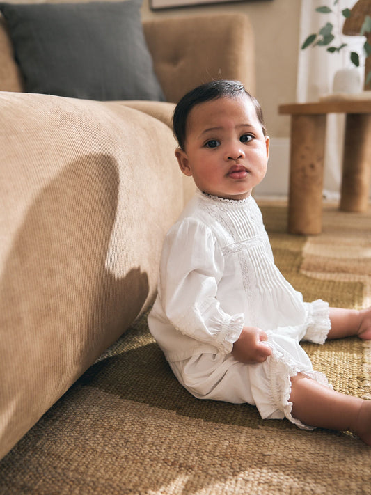 Dsiney Kidz - White Woven Lace Top and Trousers Baby 2 Piece Set (0mths-2yrs) image 2