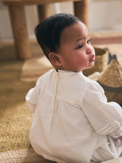 Dsiney Kidz - White Woven Lace Top and Trousers Baby 2 Piece Set (0mths-2yrs) image 3