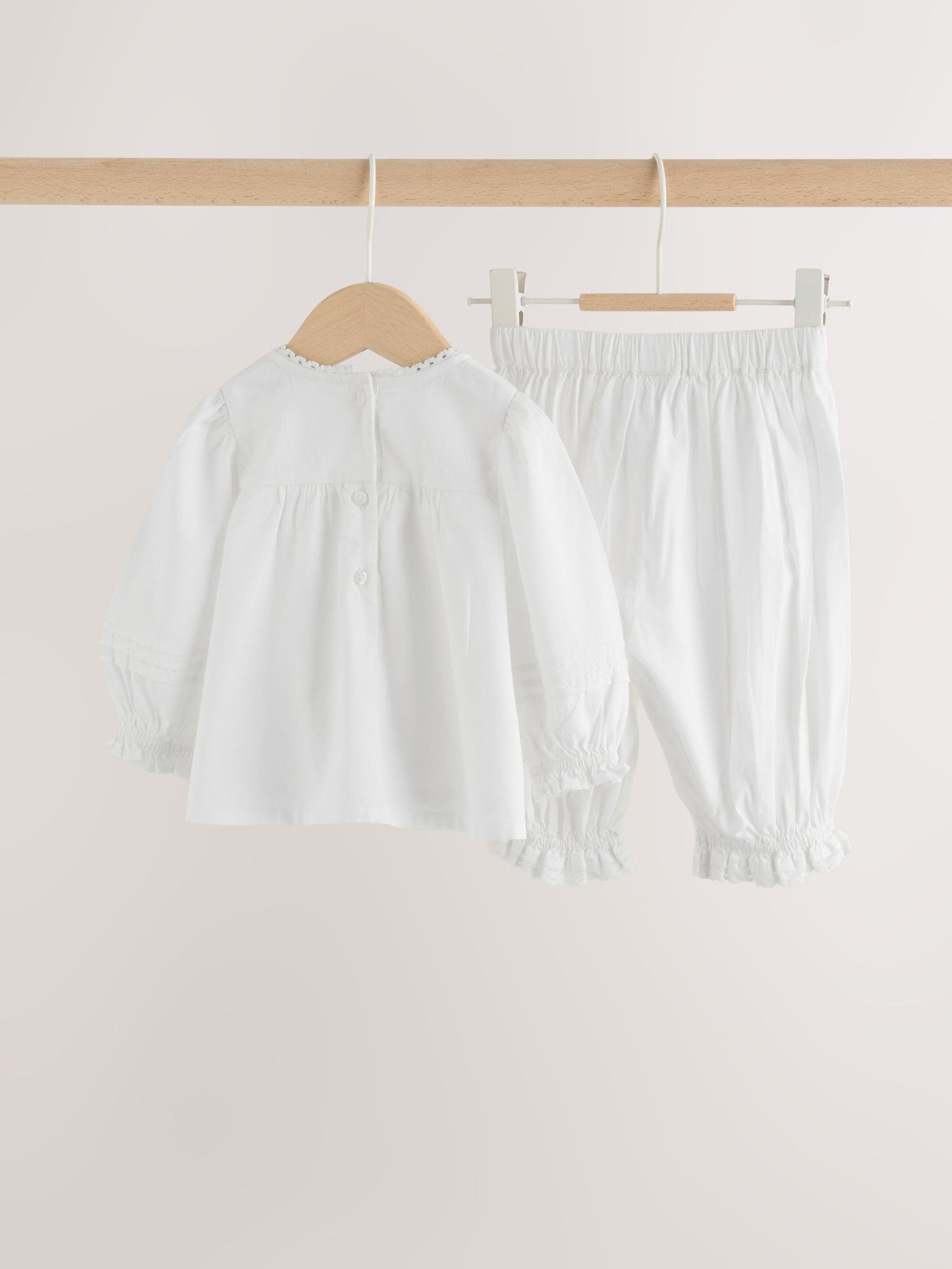 Dsiney Kidz - White Woven Lace Top and Trousers Baby 2 Piece Set (0mths-2yrs) image 6