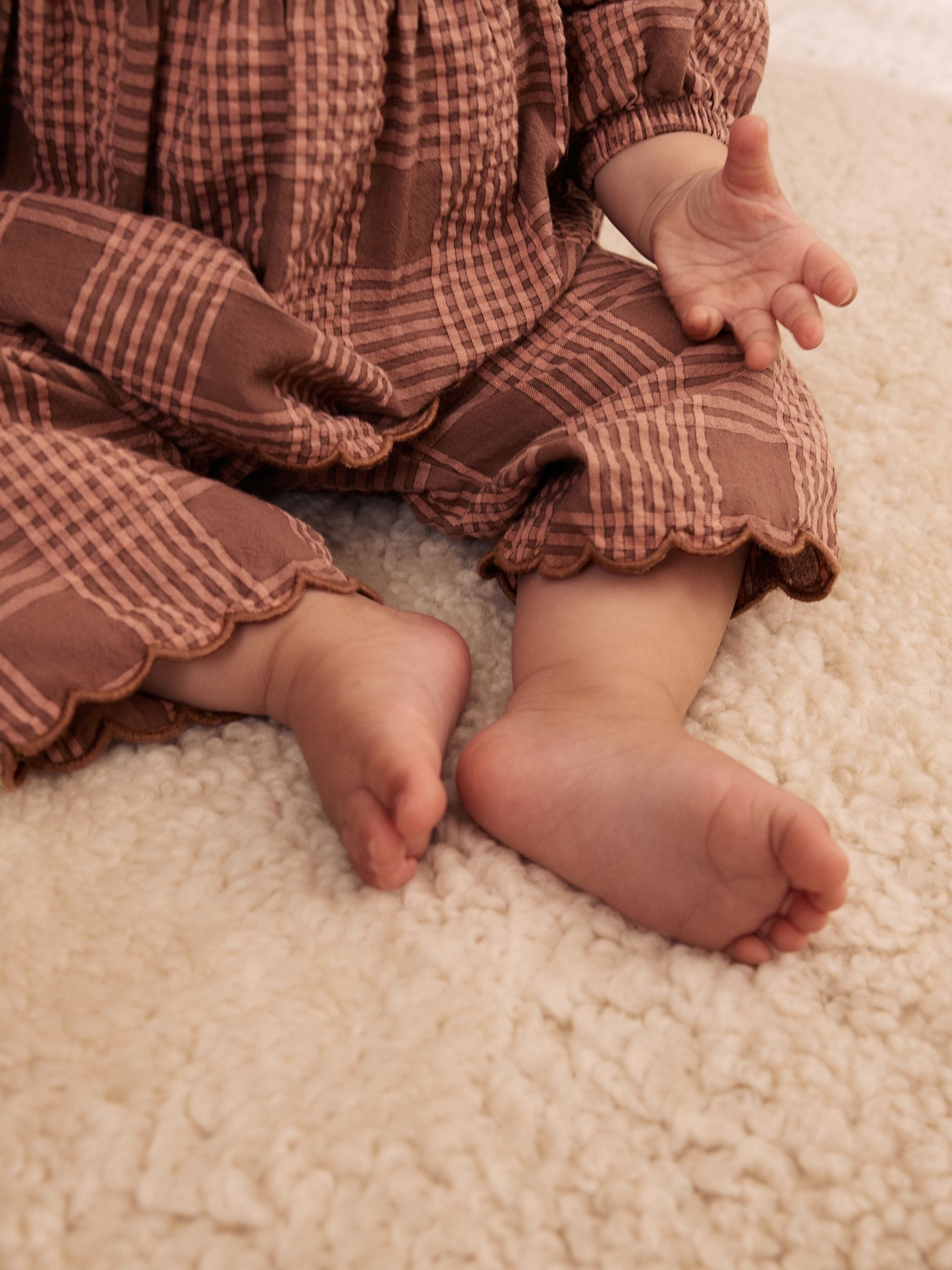 Dsiney Kidz - Brown/Pink Check Baby Woven Top and Trousers 2 Piece Set (0mths-2yrs) image 5