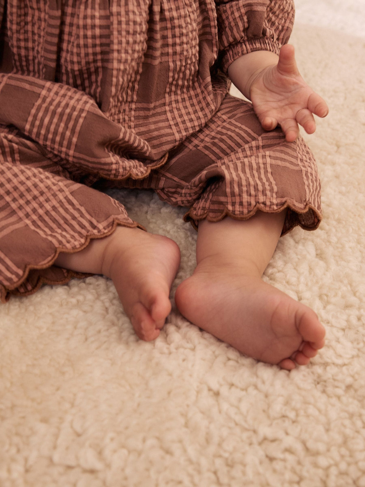 Dsiney Kidz - Brown/Pink Check Baby Woven Top and Trousers 2 Piece Set (0mths-2yrs) image 5