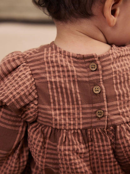 Dsiney Kidz - Brown/Pink Check Baby Woven Top and Trousers 2 Piece Set (0mths-2yrs) image 6