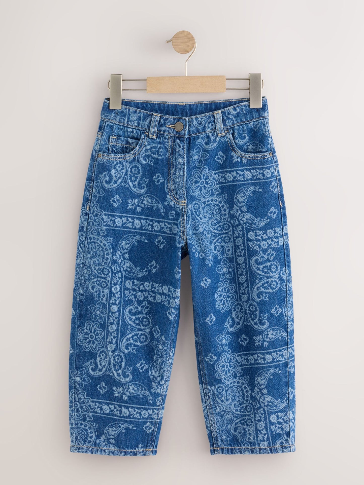 Dsiney Kidz - Blue Denim Lazer Printed Barrel Jeans (3-16yrs) image 5