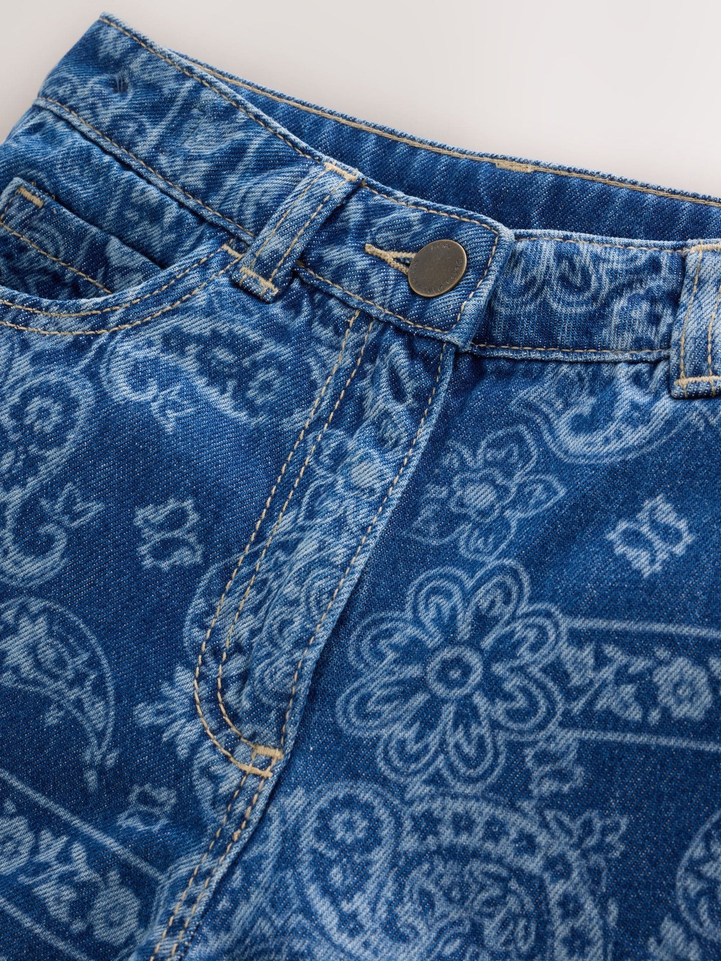 Dsiney Kidz - Blue Denim Lazer Printed Barrel Jeans (3-16yrs) image 7