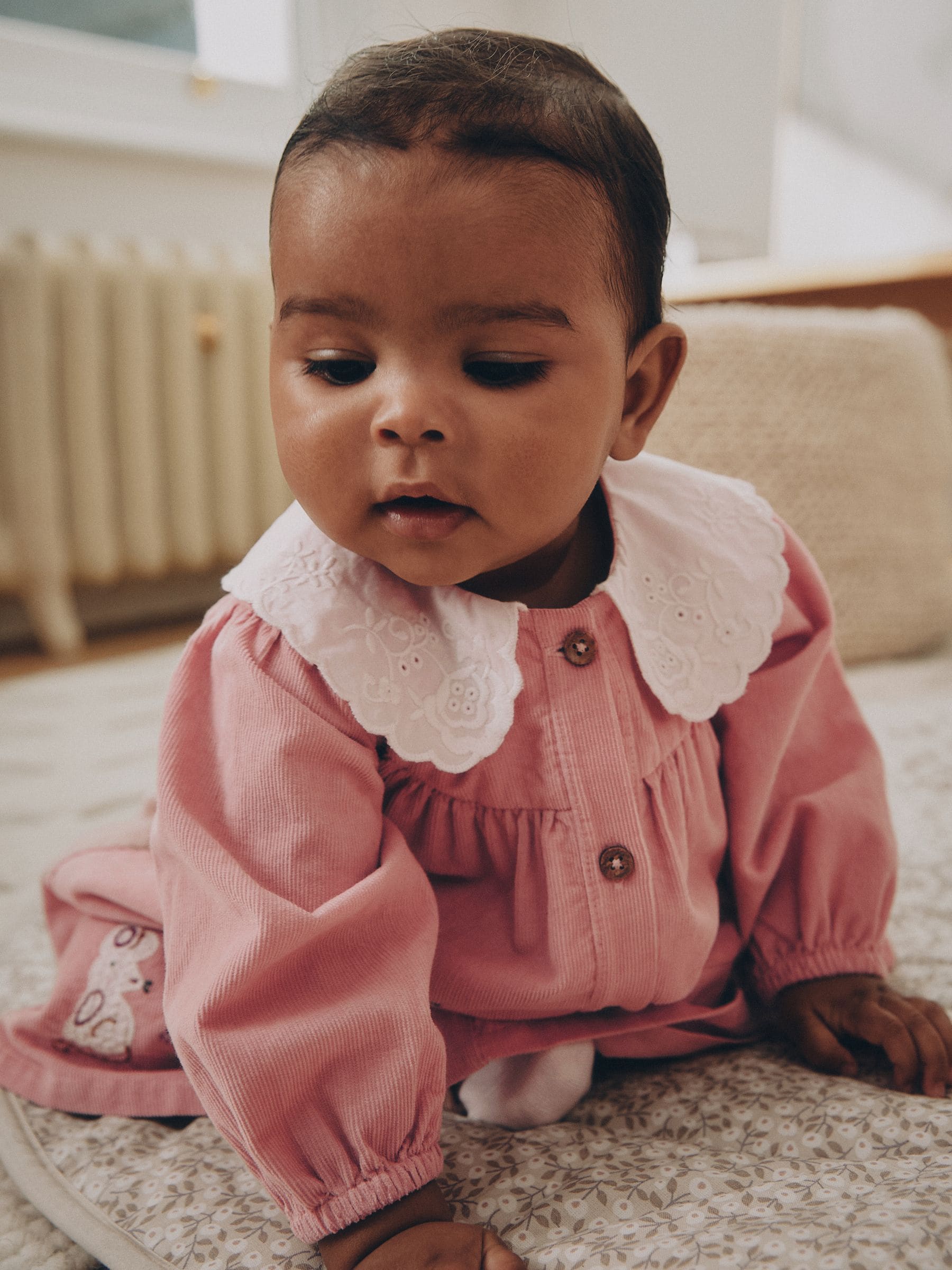 Dsiney Kidz - Pink Bunny Embroidered Cord Dress and Tight Baby 2 Piece Set (0mths-2yrs) image 3