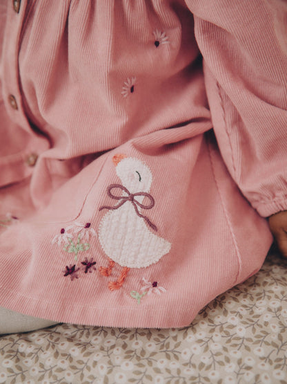 Dsiney Kidz - Pink Bunny Embroidered Cord Dress and Tight Baby 2 Piece Set (0mths-2yrs) image 5