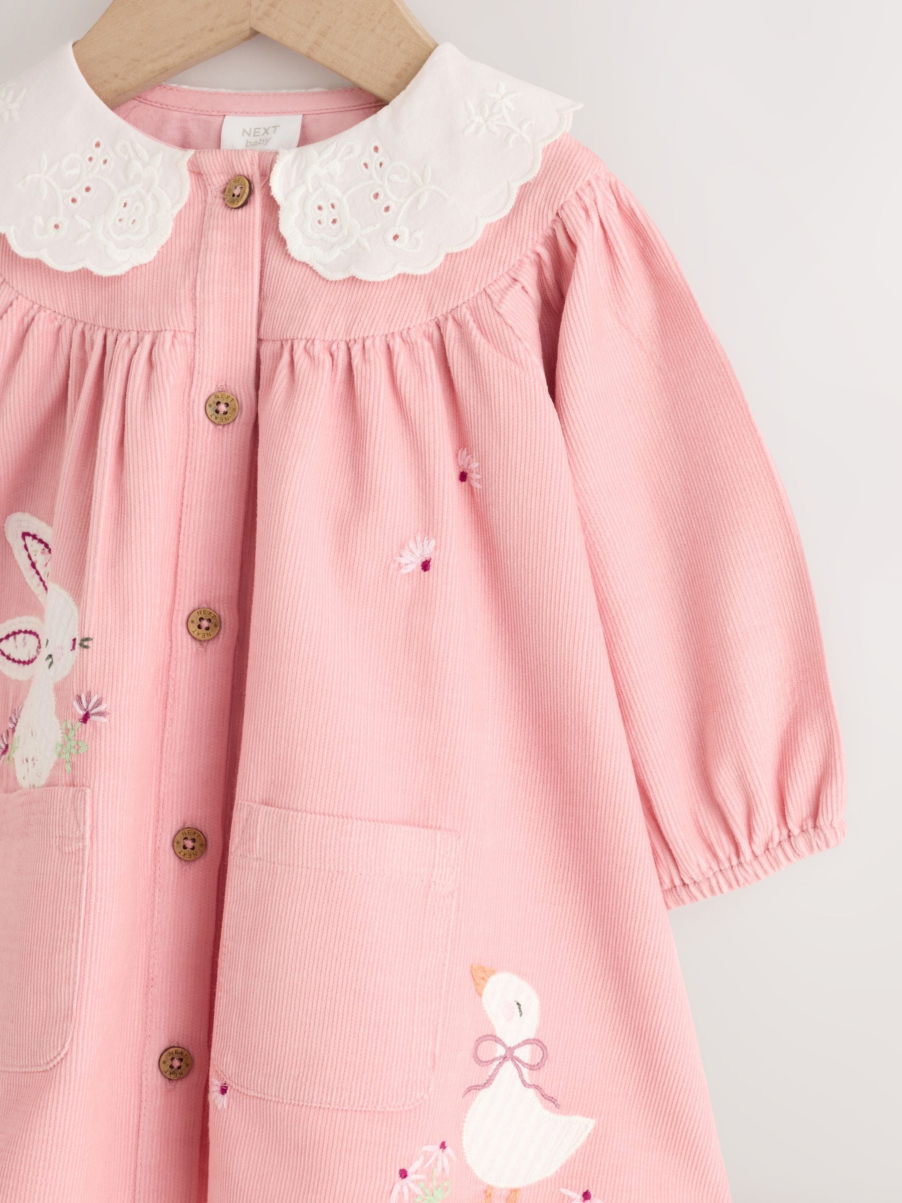 Dsiney Kidz - Pink Bunny Embroidered Cord Dress and Tight Baby 2 Piece Set (0mths-2yrs) image 8