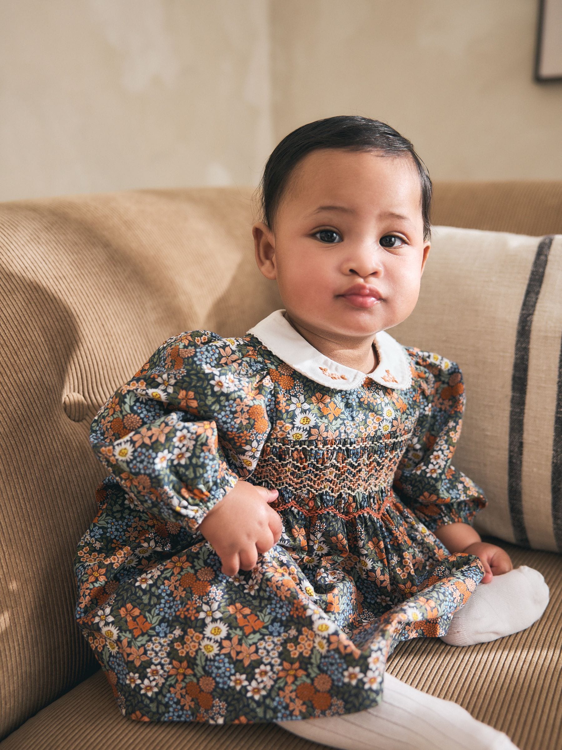 Dsiney Kidz - Blue Floral Woven Dress, Knicker and Sock Baby Set 3 Piece (0mths-2yrs) image 2