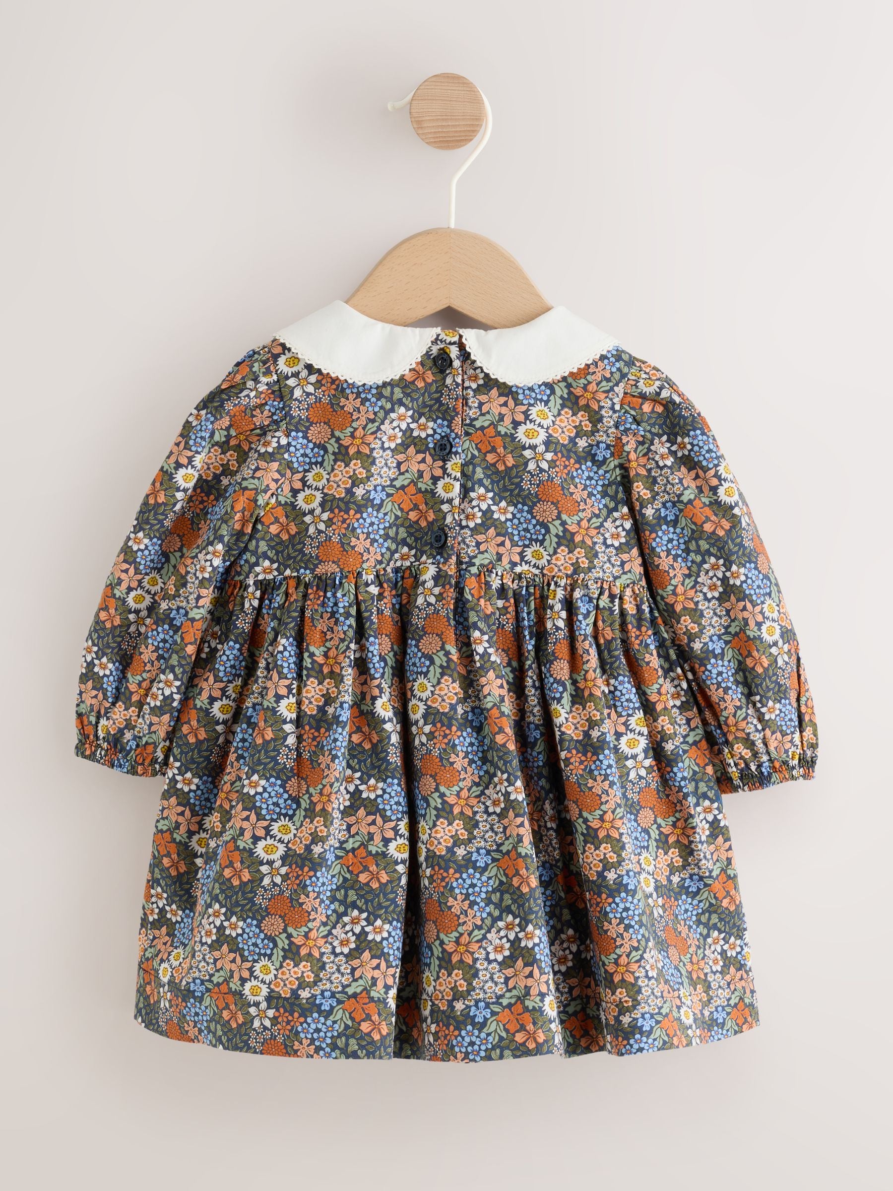 Dsiney Kidz - Blue Floral Woven Dress, Knicker and Sock Baby Set 3 Piece (0mths-2yrs) image 4