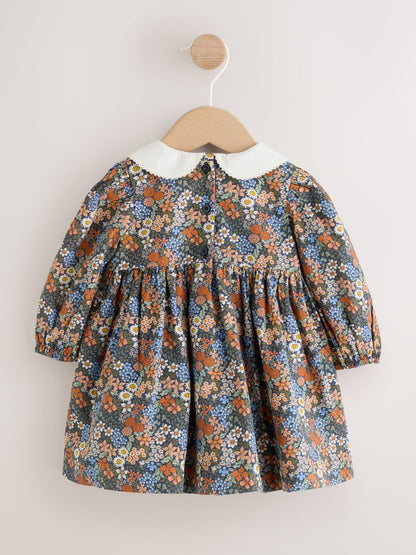 Dsiney Kidz - Blue Floral Woven Dress, Knicker and Sock Baby Set 3 Piece (0mths-2yrs) image 4