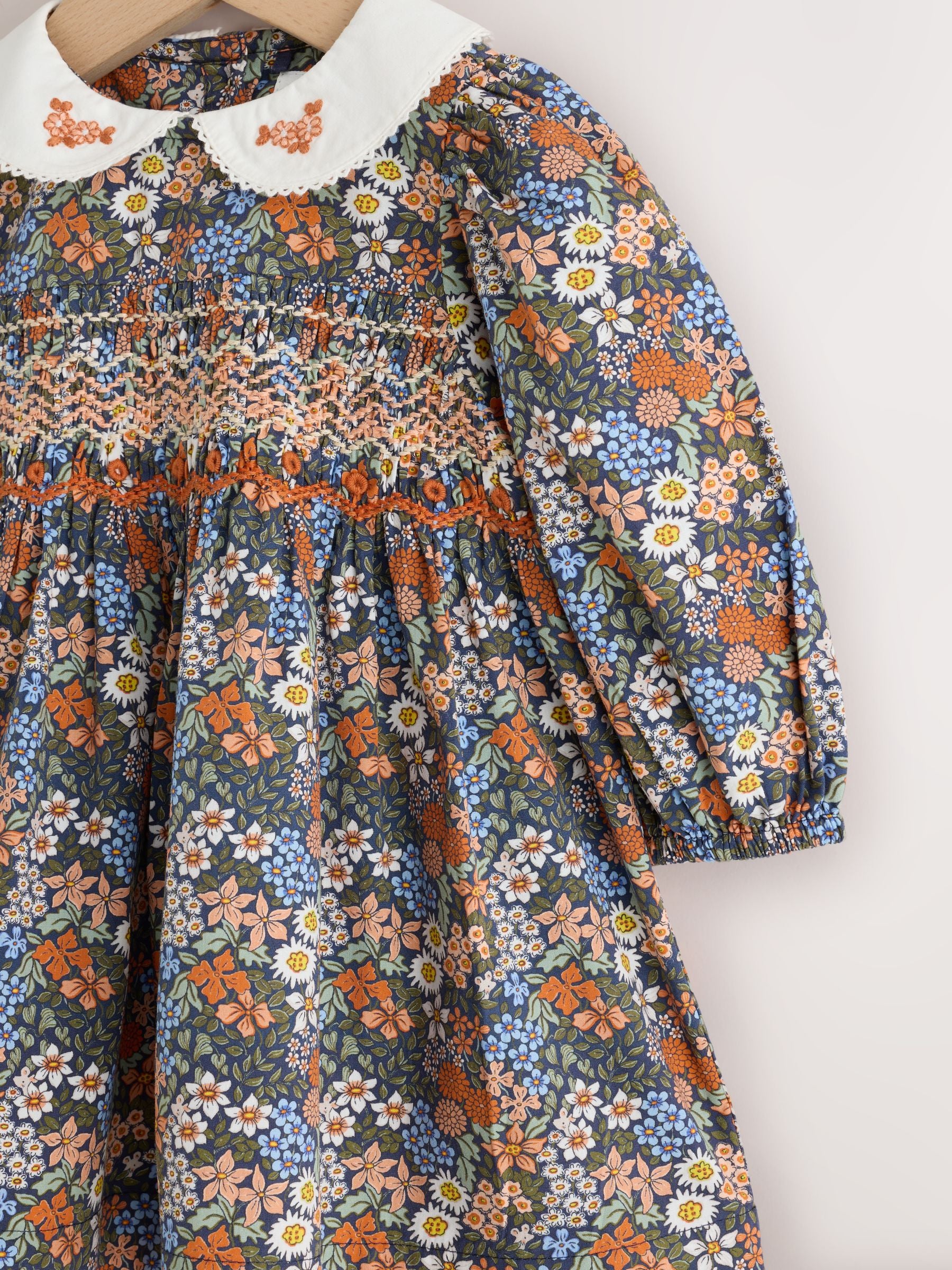 Dsiney Kidz - Blue Floral Woven Dress, Knicker and Sock Baby Set 3 Piece (0mths-2yrs) image 5