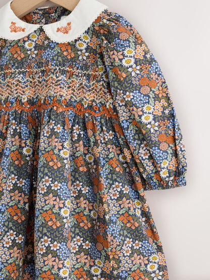 Dsiney Kidz - Blue Floral Woven Dress, Knicker and Sock Baby Set 3 Piece (0mths-2yrs) image 5