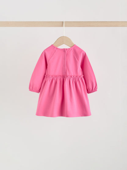 Bright Pink Baby Jersey Dresses 2 Pack (0mths-2yrs) image 5