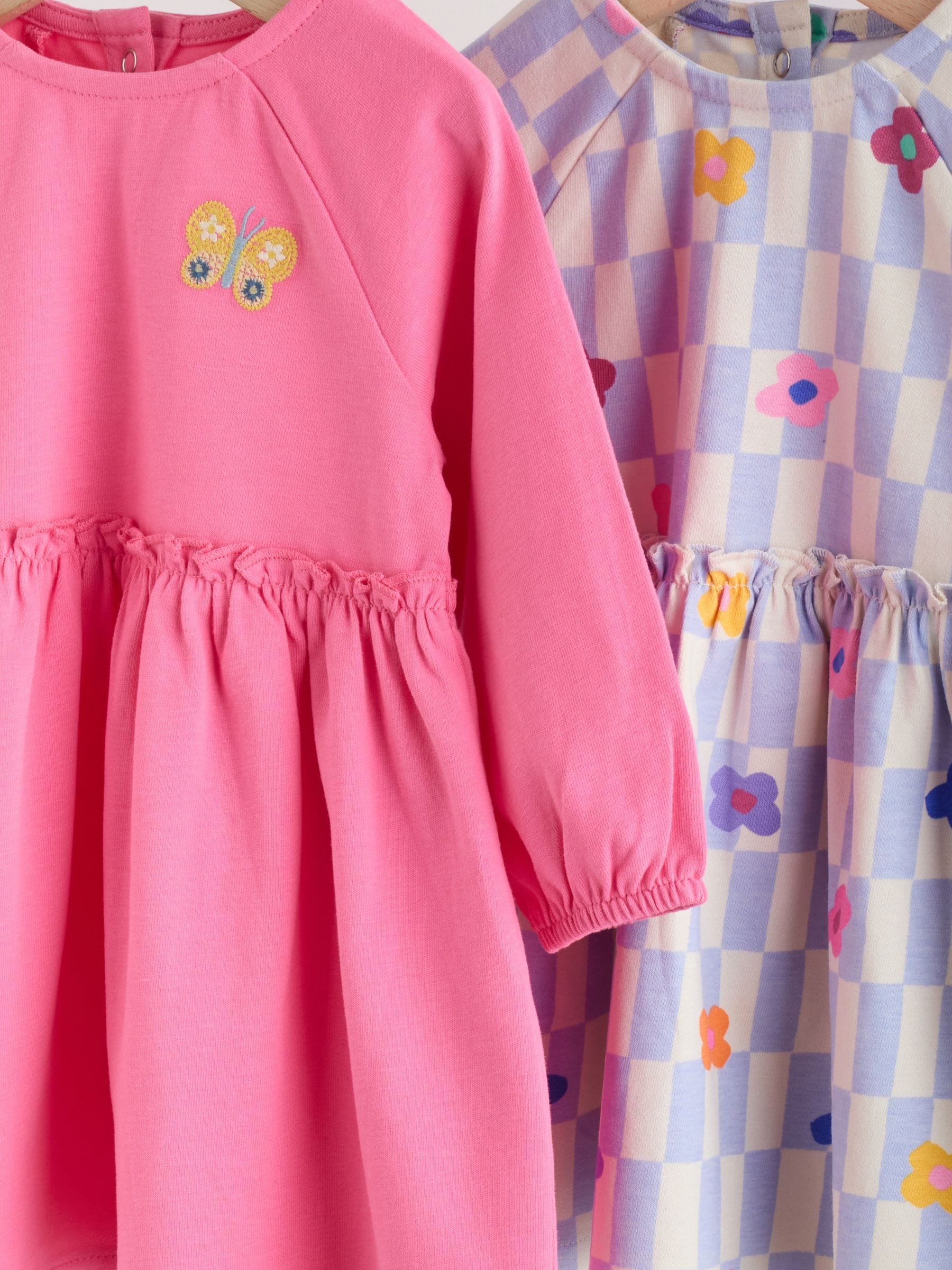 Bright Pink Baby Jersey Dresses 2 Pack (0mths-2yrs) image 6