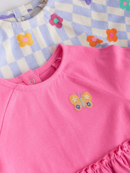 Bright Pink Baby Jersey Dresses 2 Pack (0mths-2yrs) image 7