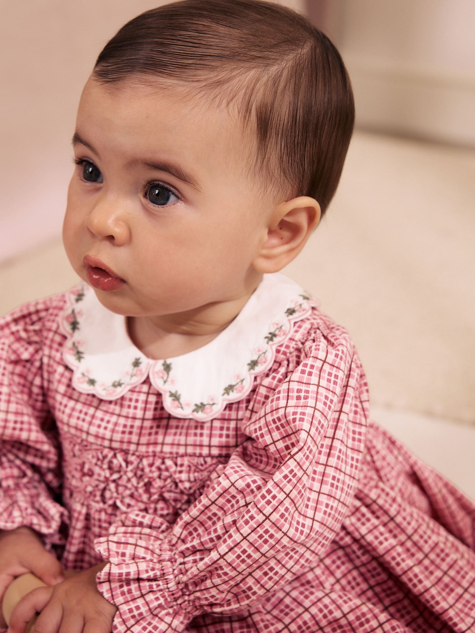 Dsiney Kidz - Pink Check Baby Smock Dress And Tights Set 2 Piece (0mths-2yrs) image 2