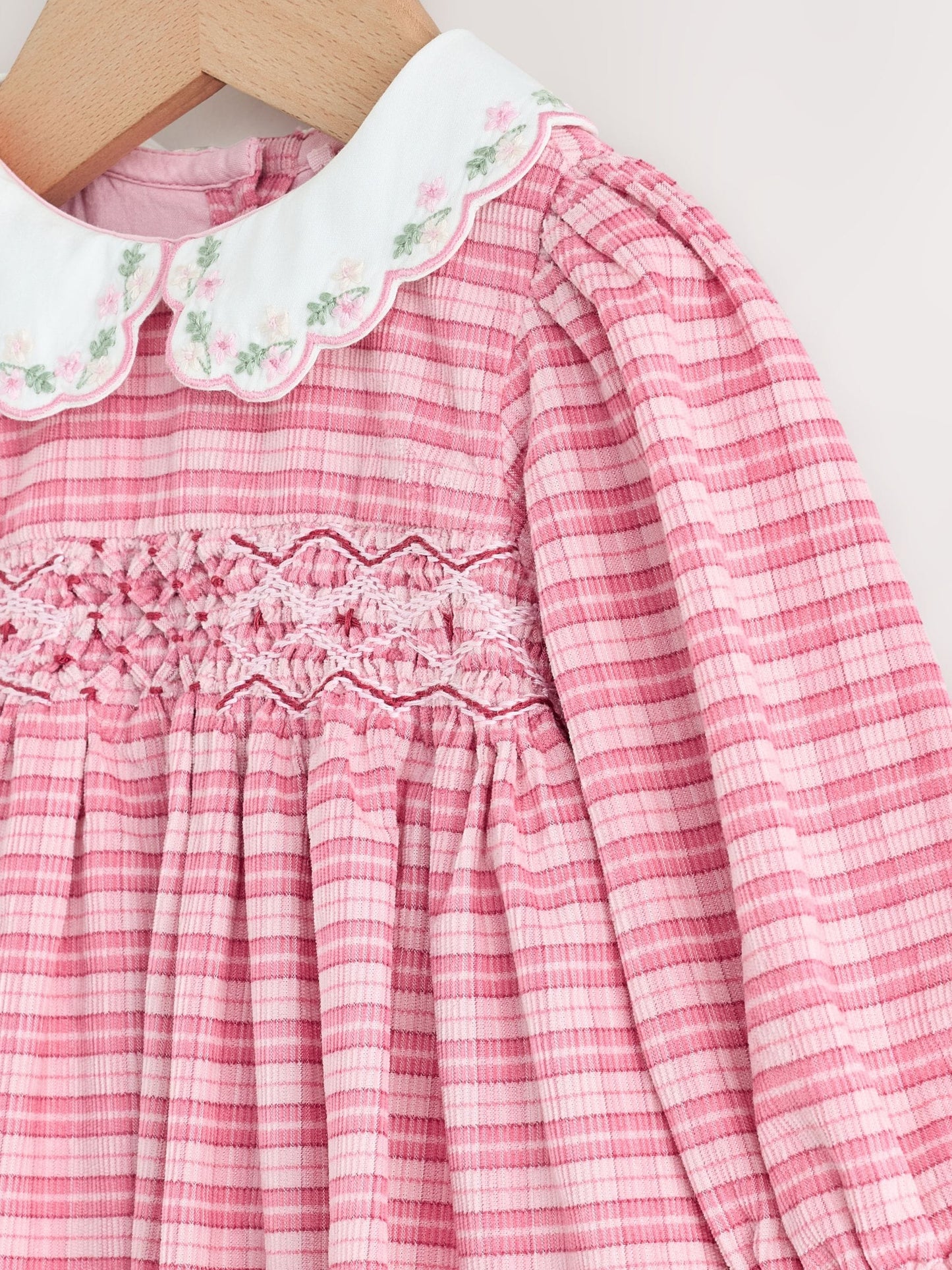 Dsiney Kidz - Pink Check Baby Smock Dress And Tights Set 2 Piece (0mths-2yrs) image 5