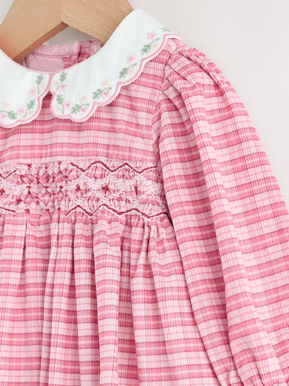 Dsiney Kidz - Pink Check Baby Smock Dress And Tights Set 2 Piece (0mths-2yrs) image 5