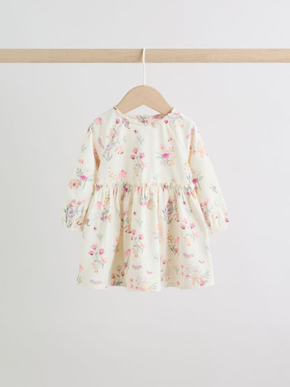 Pink Floral Baby Jersey Dresses 2 Pack (0mths-2yrs) image 3