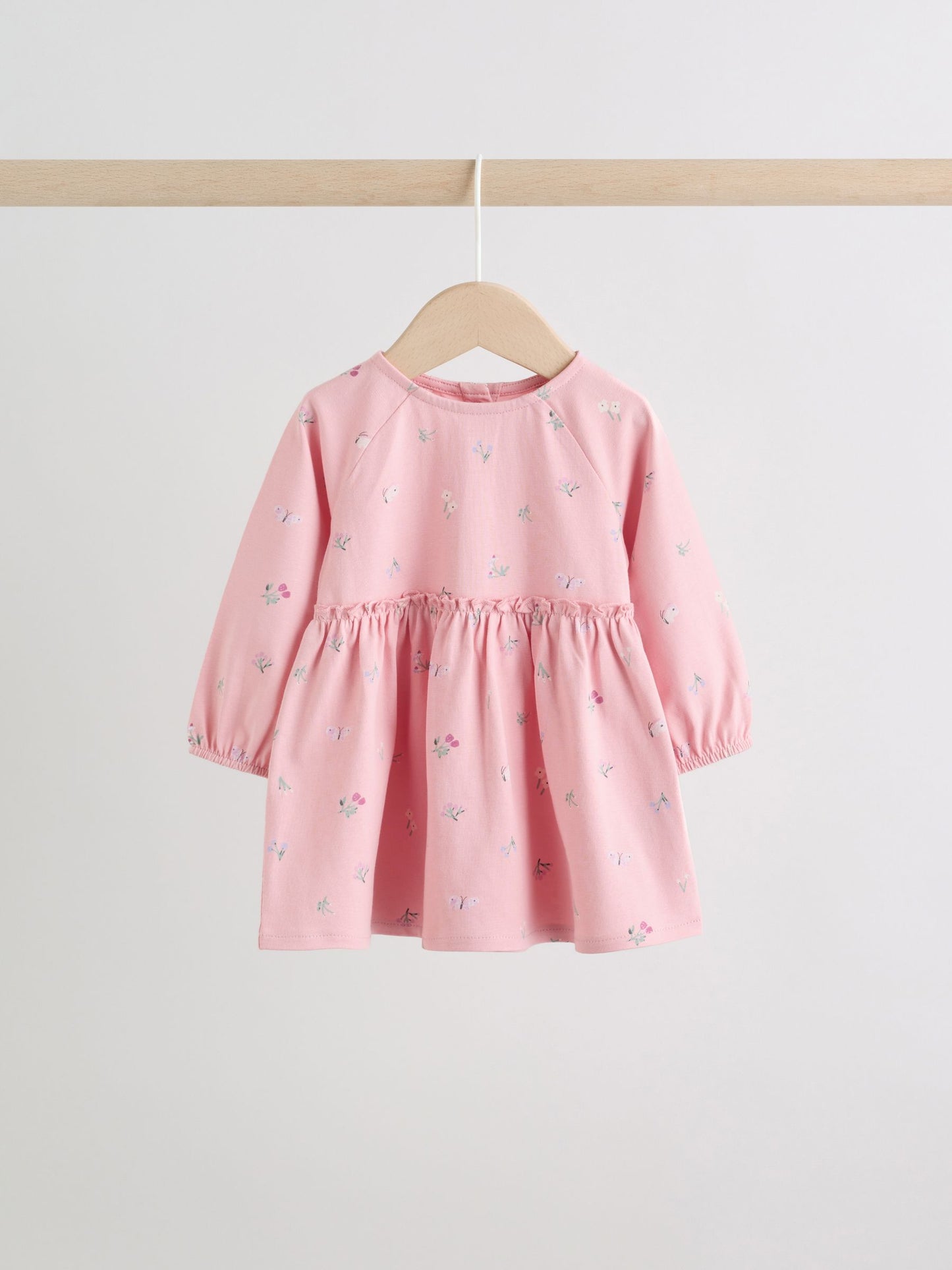 Pink Floral Baby Jersey Dresses 2 Pack (0mths-2yrs) image 4