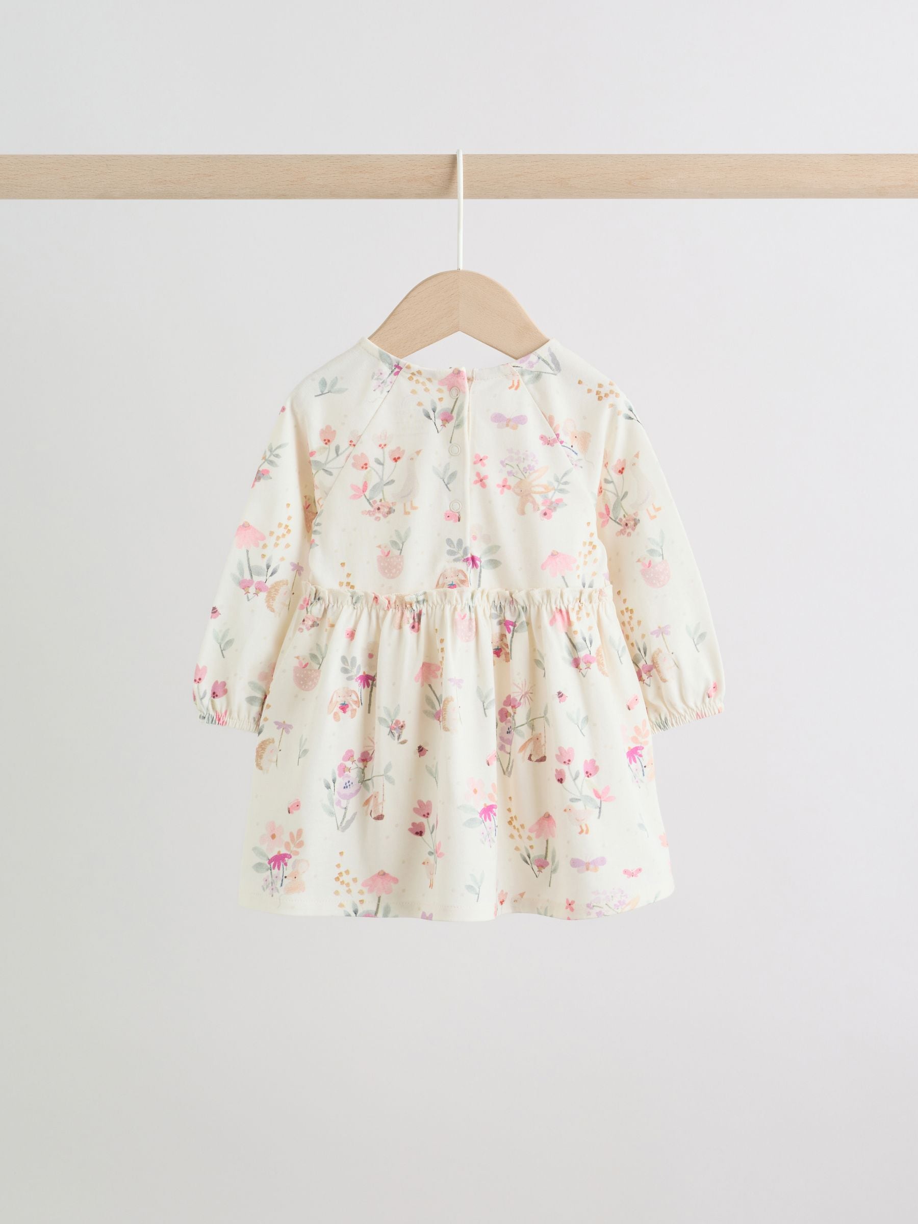Pink Floral Baby Jersey Dresses 2 Pack (0mths-2yrs) image 5