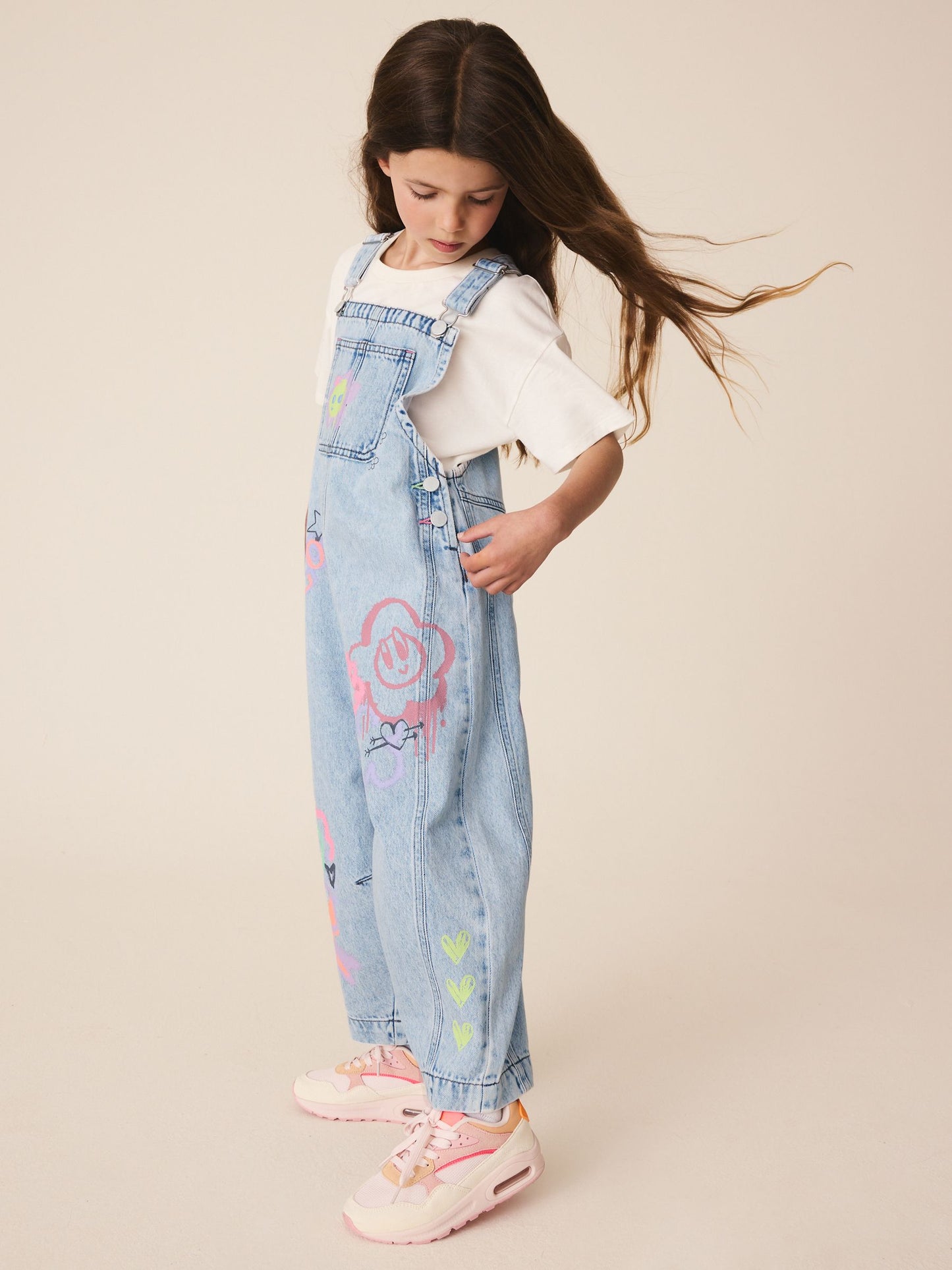 Dsiney Kidz - Graffiti Printed Denim Dungarees (3-16yrs) image 1