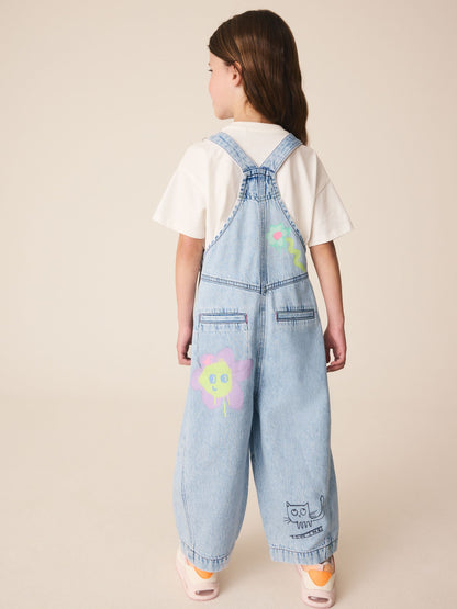 Dsiney Kidz - Graffiti Printed Denim Dungarees (3-16yrs) image 3