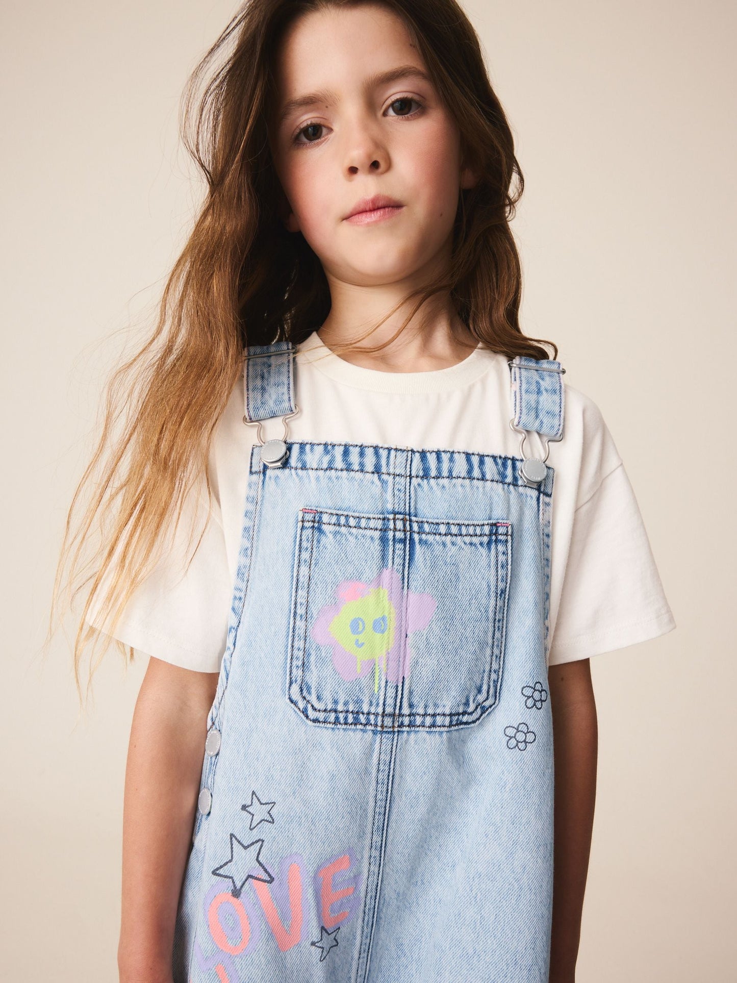 Dsiney Kidz - Graffiti Printed Denim Dungarees (3-16yrs) image 4