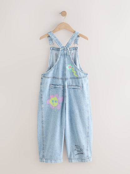 Dsiney Kidz - Graffiti Printed Denim Dungarees (3-16yrs) image 6