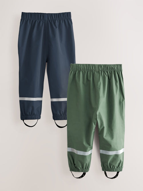 Navy/Khaki Waterproof Trousers 2 Pack (9mths-10yrs) image 1