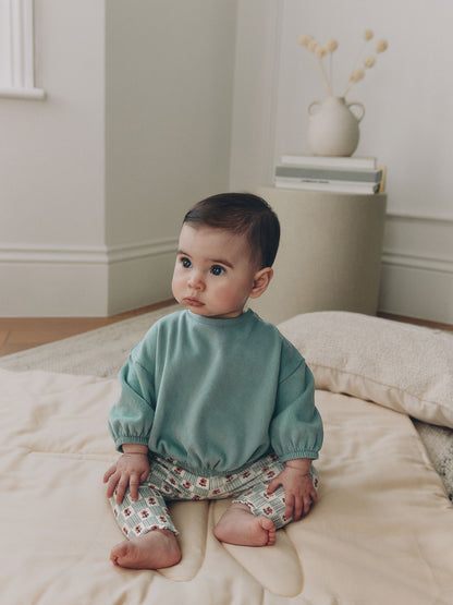 Sage Green Baby Sweat Top And Legging Set (0mths-2yrs) image 1