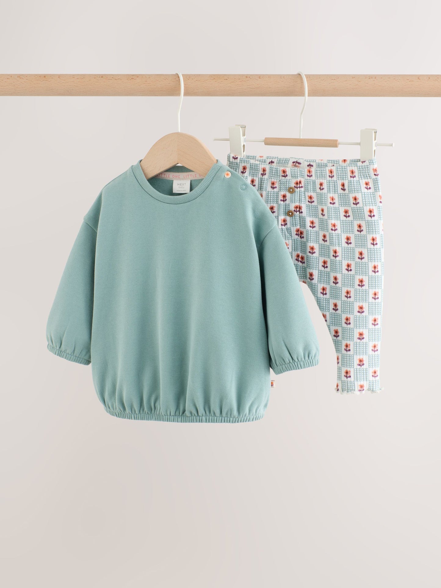 Sage Green Baby Sweat Top And Legging Set (0mths-2yrs) image 5