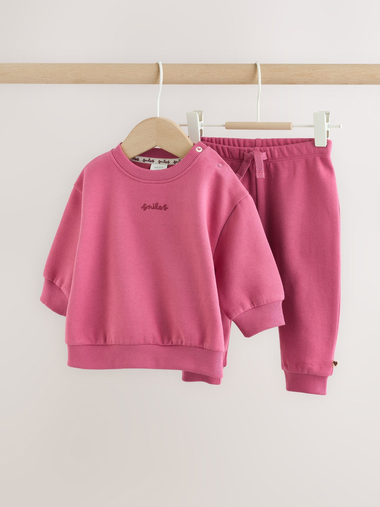 Plum Slogan Sweat Top and Joggers Baby Set (0mths-2yrs) image 1