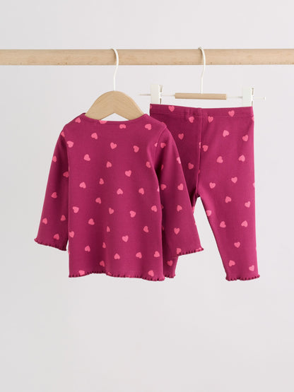 Heart Printed Rib Top and Leggings Baby Set 2 Piece (0mths-2yrs) image 4