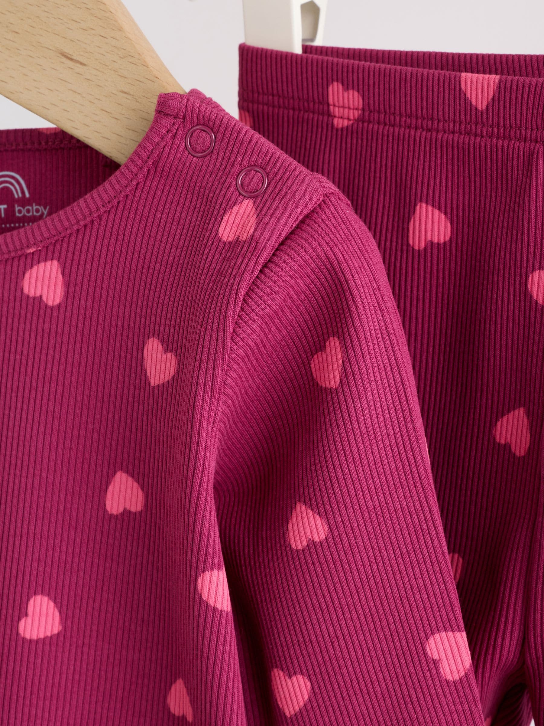 Heart Printed Rib Top and Leggings Baby Set 2 Piece (0mths-2yrs) image 7