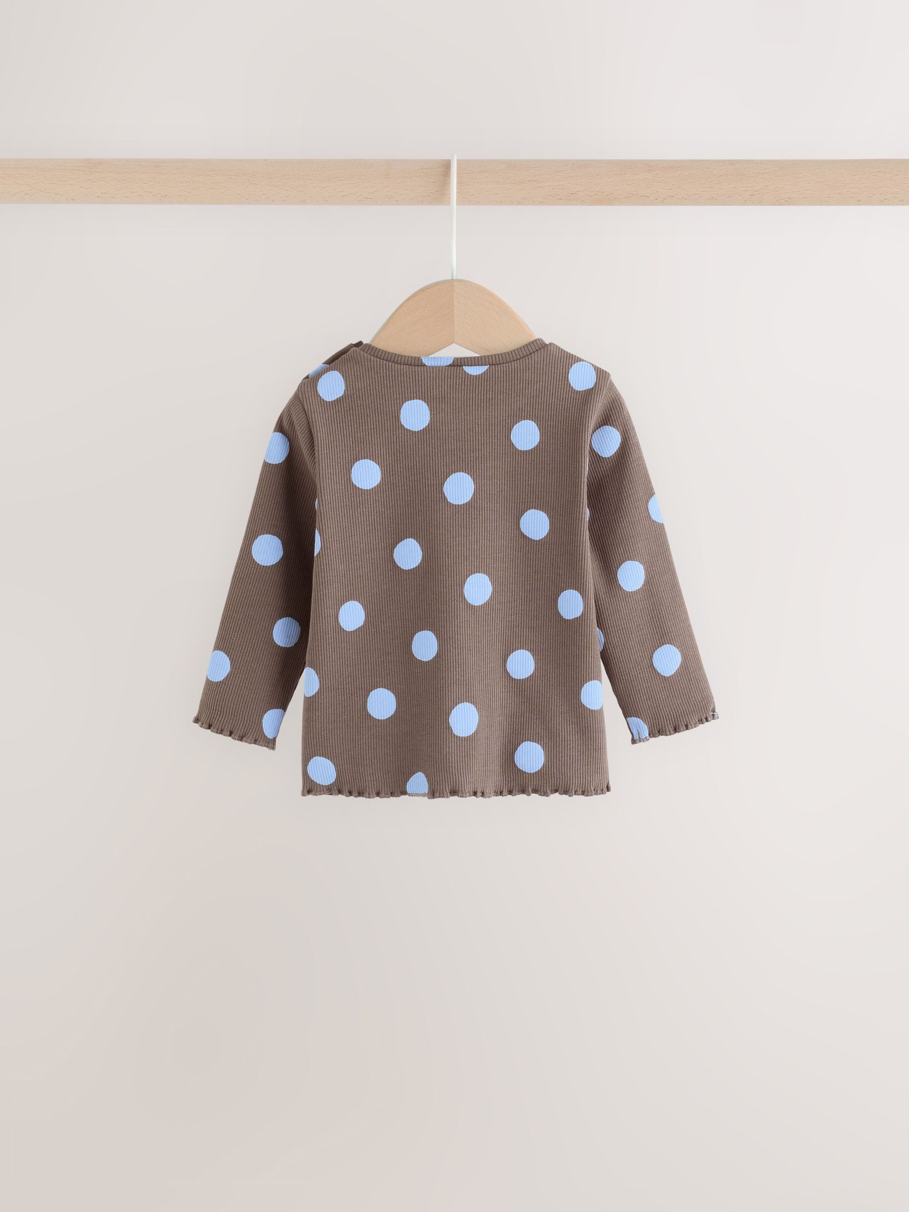 Chocolate Brown Spot Printed Rib Top and Leggings Baby Set 2 Piece (0mths-2yrs) image 7