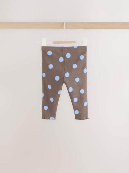 Chocolate Brown Spot Printed Rib Top and Leggings Baby Set 2 Piece (0mths-2yrs) image 8