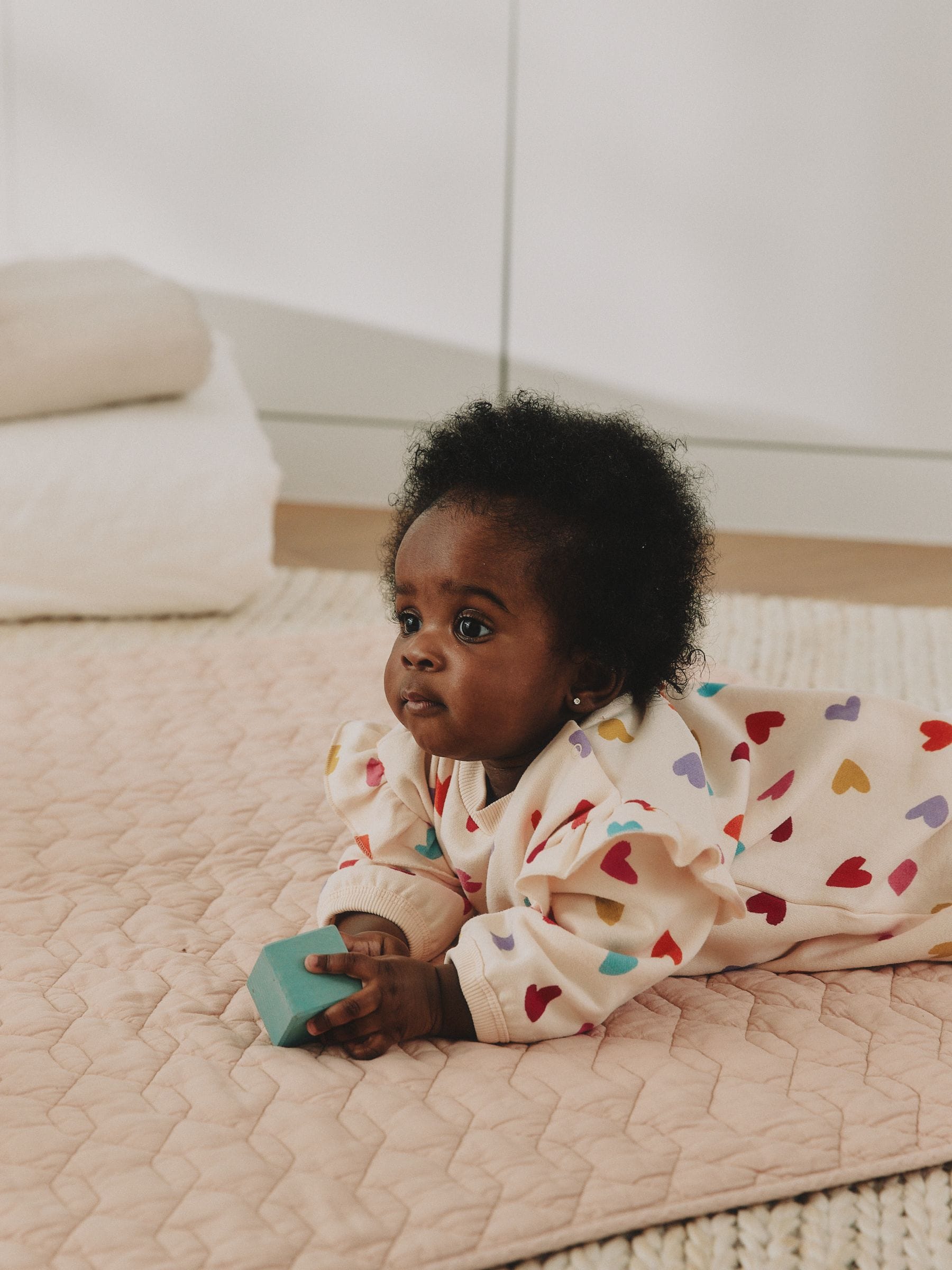 Ecru Bright Heart Sweat Baby Romper (0mths-2yrs) image 2