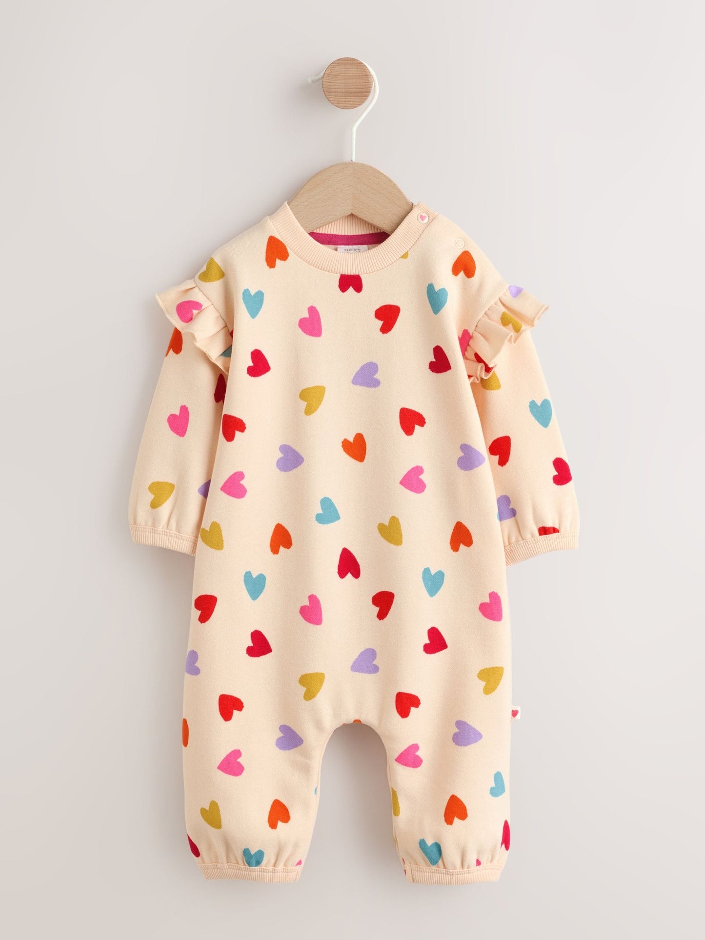 Ecru Bright Heart Sweat Baby Romper (0mths-2yrs) image 5