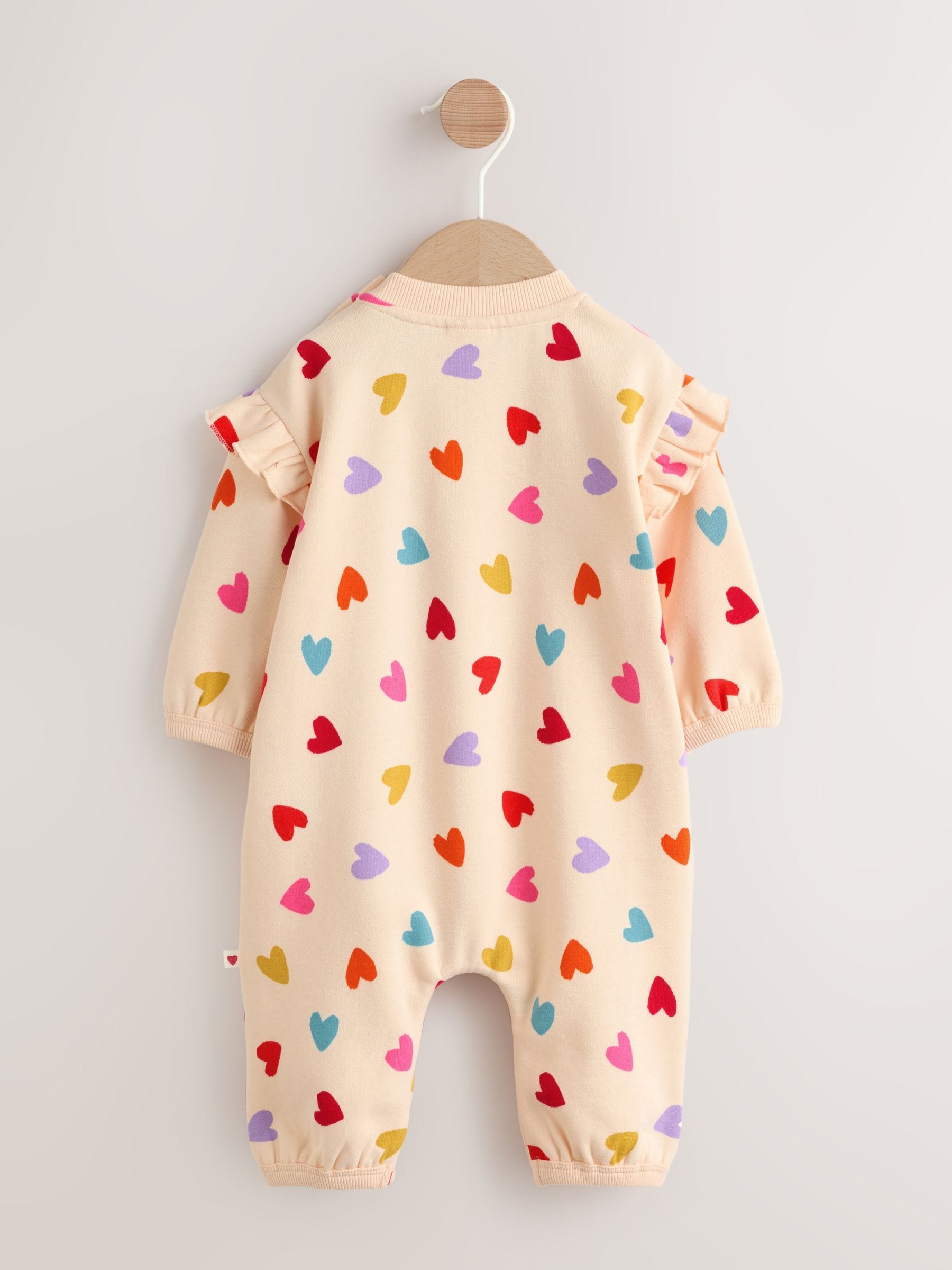 Ecru Bright Heart Sweat Baby Romper (0mths-2yrs) image 6