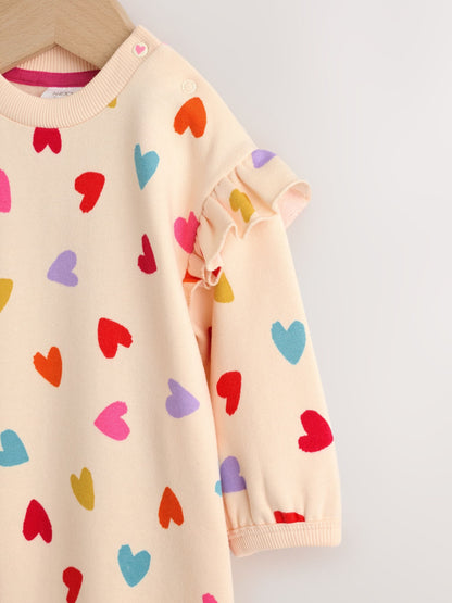 Ecru Bright Heart Sweat Baby Romper (0mths-2yrs) image 7