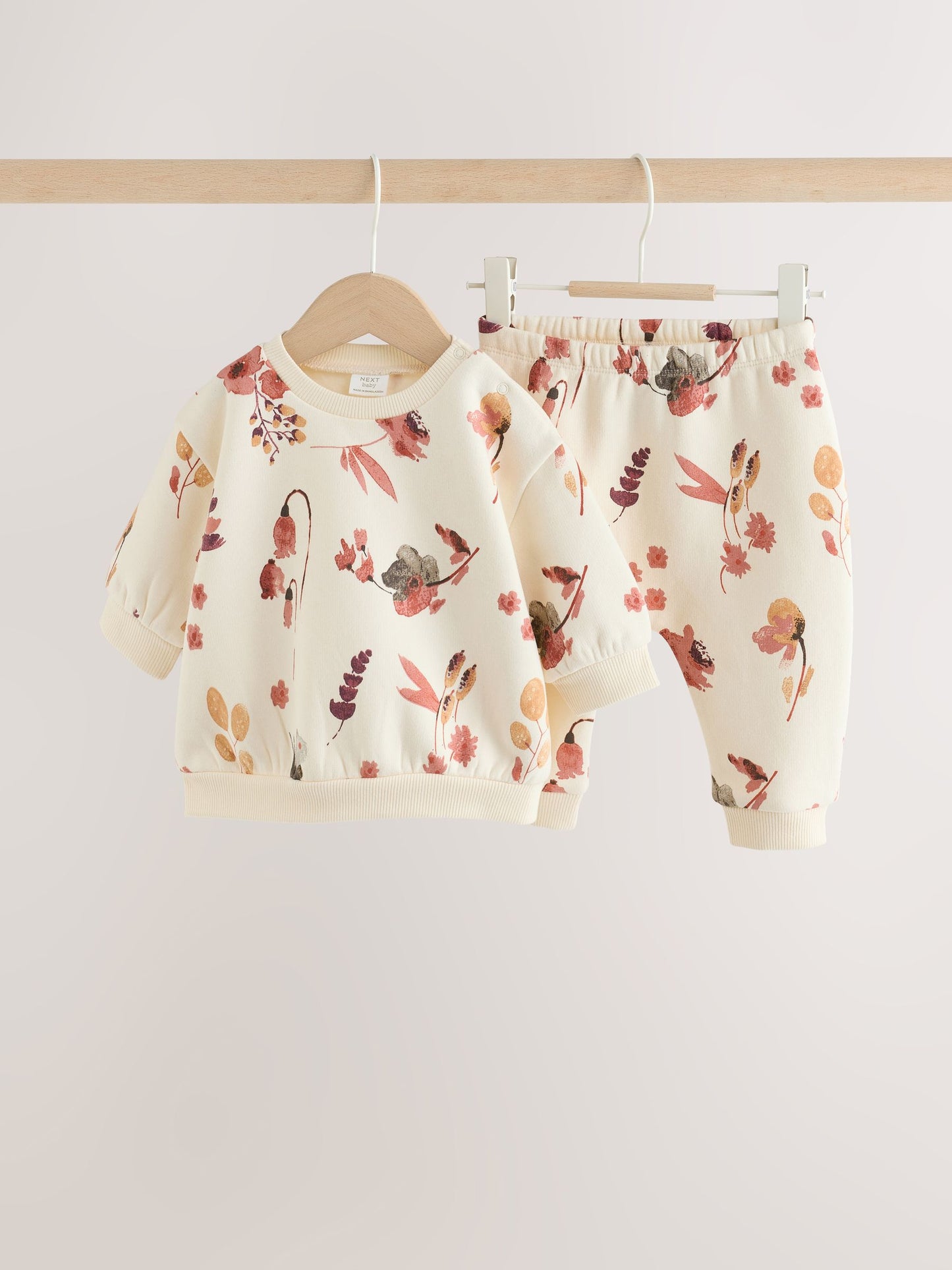 Ecru Floral Sweat Top and Joggers Baby Set (0mths-2yrs) image 6