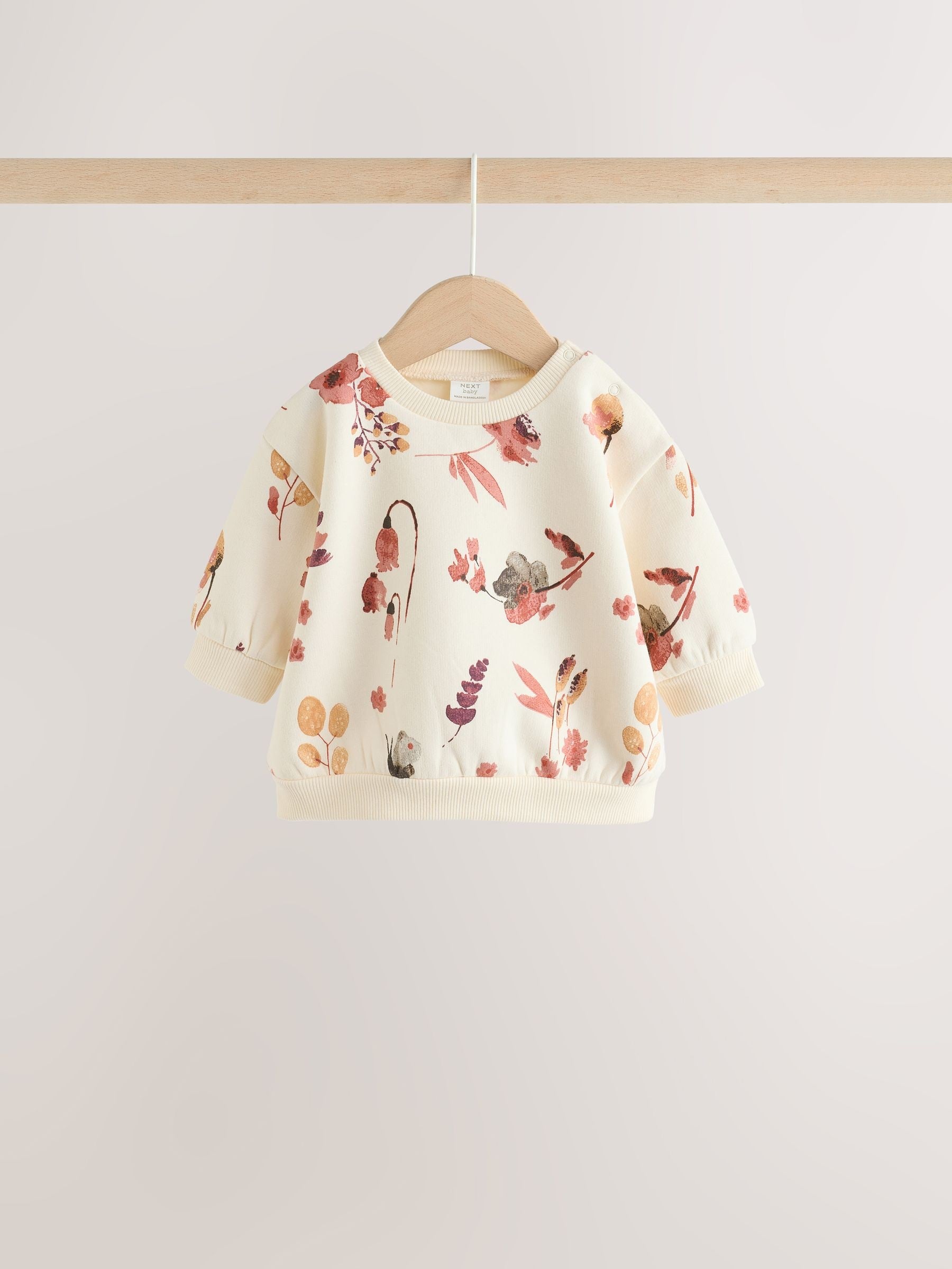 Ecru Floral Sweat Top and Joggers Baby Set (0mths-2yrs) image 7