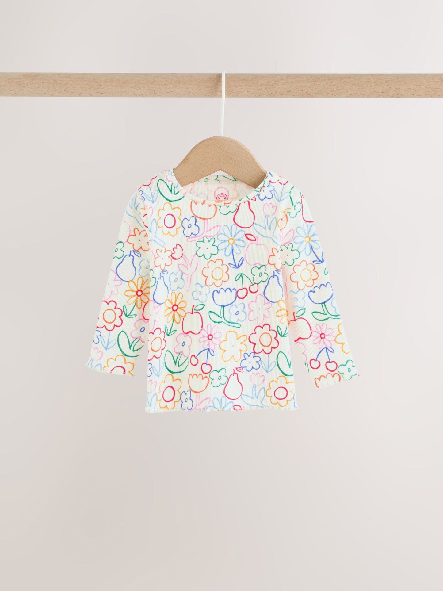 Dsiney Kidz - White Floral Printed Rib Top and Leggings Baby Set 2 Piece (0mths-2yrs) image 2