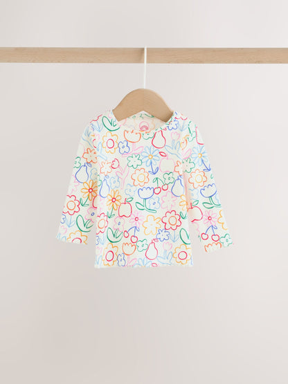 Dsiney Kidz - White Floral Printed Rib Top and Leggings Baby Set 2 Piece (0mths-2yrs) image 2