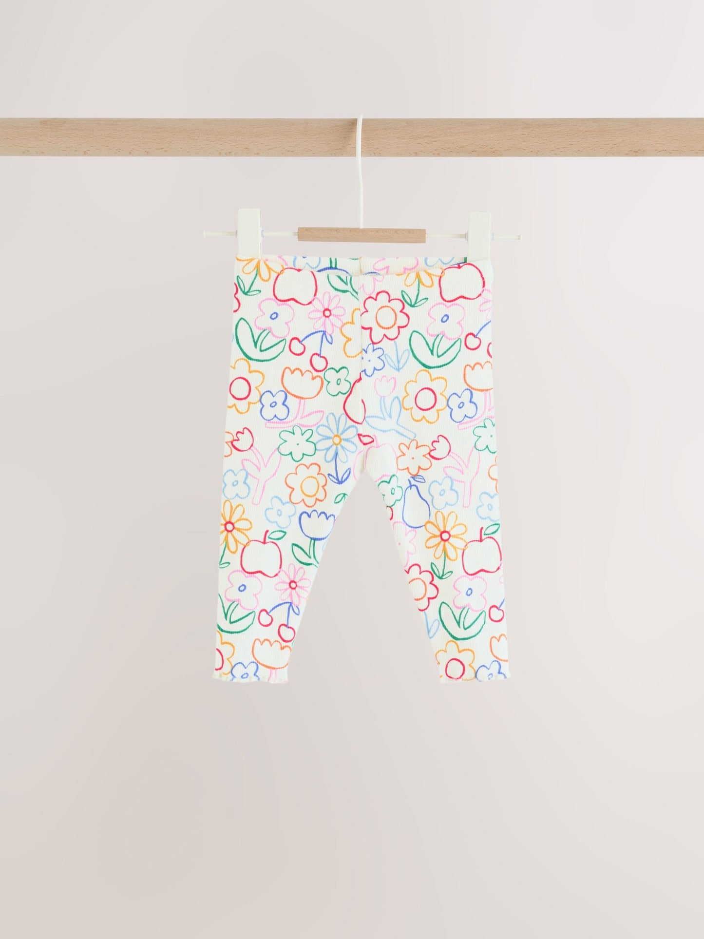 Dsiney Kidz - White Floral Printed Rib Top and Leggings Baby Set 2 Piece (0mths-2yrs) image 3