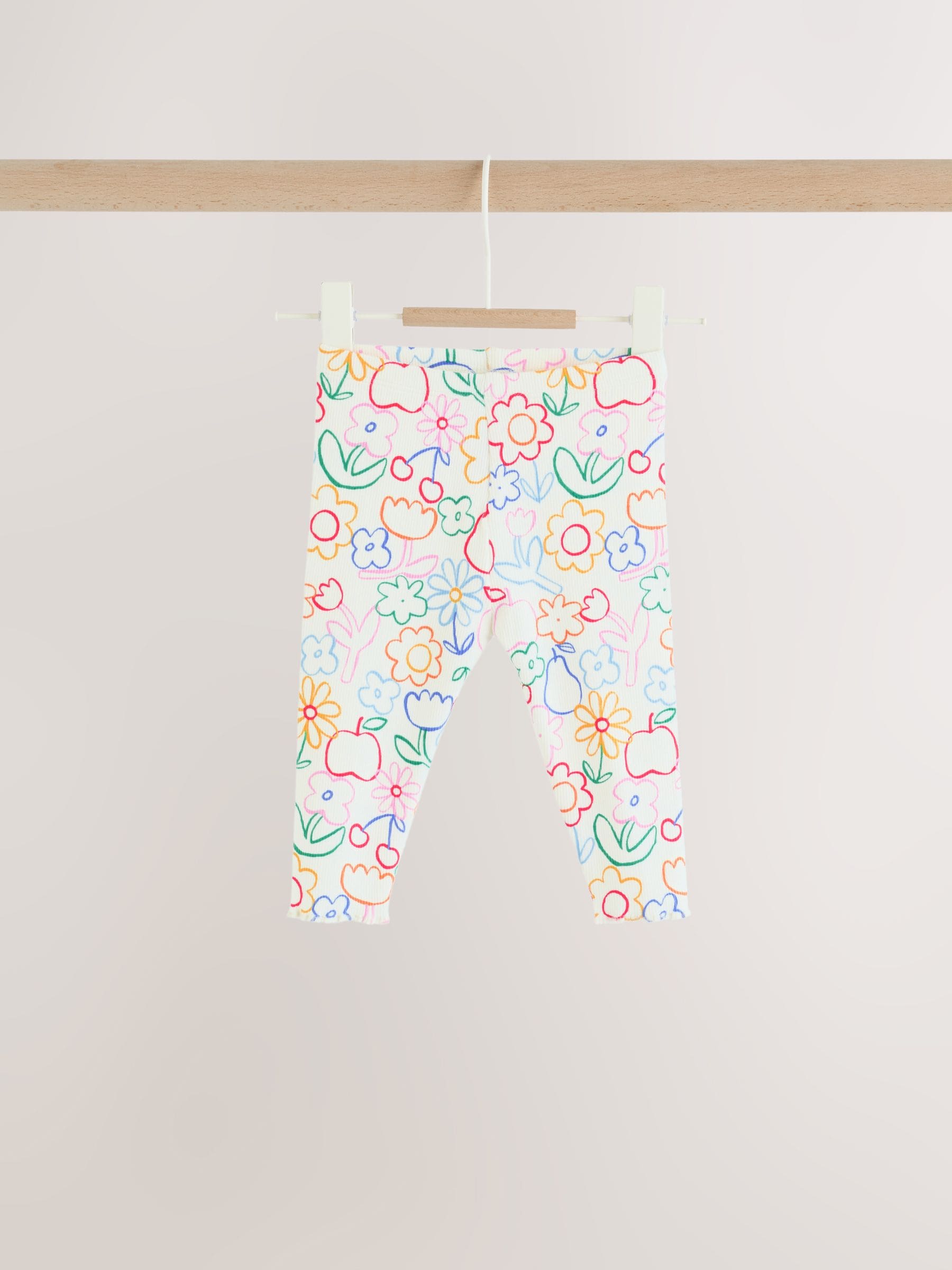 Dsiney Kidz - White Floral Printed Rib Top and Leggings Baby Set 2 Piece (0mths-2yrs) image 3