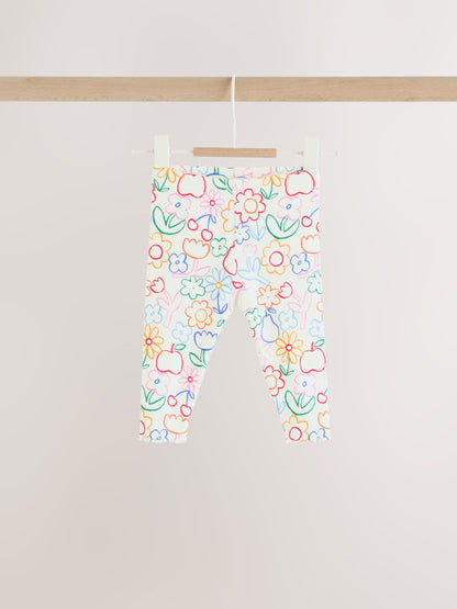 Dsiney Kidz - White Floral Printed Rib Top and Leggings Baby Set 2 Piece (0mths-2yrs) image 3